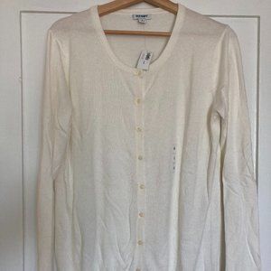 NWT Old Navy Knitted Cardigan Sweater Cream Ivory Womens Large New Button Front